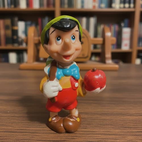 Vintage Disney PVC Figure Lot 6pc 1990s Robin Hood Pinocchio Used - Thumbnail 5