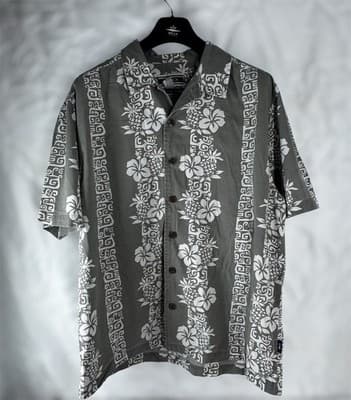 Vtg Op Ocean Pacific Shirt Mens M (Actual L) Floral Pineapple Print Short Sleeve