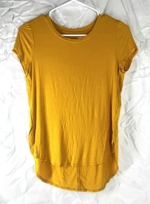 Old Navy Size Large Womens Yellow Short Sleeve Everywear Top Soft And Comfy