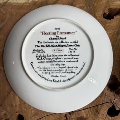 Vintage Tiger Collectors Plates Nat. Wildlife Fed, Hamilton, Fleeting Encounter - Thumbnail 7