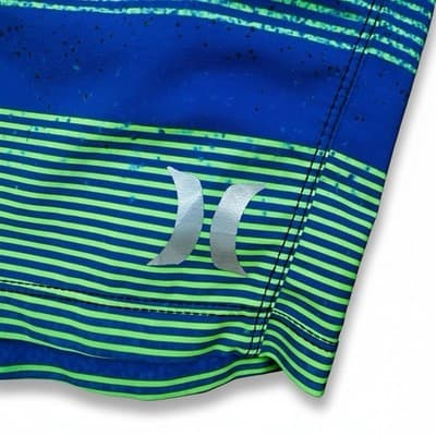Hurley Phantom Board Shorts Men's Size 40 Blue Striped Swim Trunks Quick Dry - Thumbnail 3