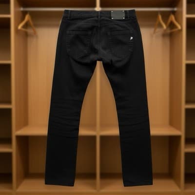 Dondup Noah Men's Black Straight Denim Jeans Size 30 100% Cotton Italy Excellent - Thumbnail 2
