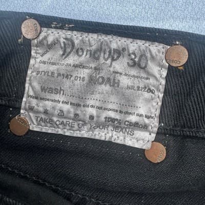 Dondup Noah Men's Black Straight Denim Jeans Size 30 100% Cotton Italy Excellent - Thumbnail 9