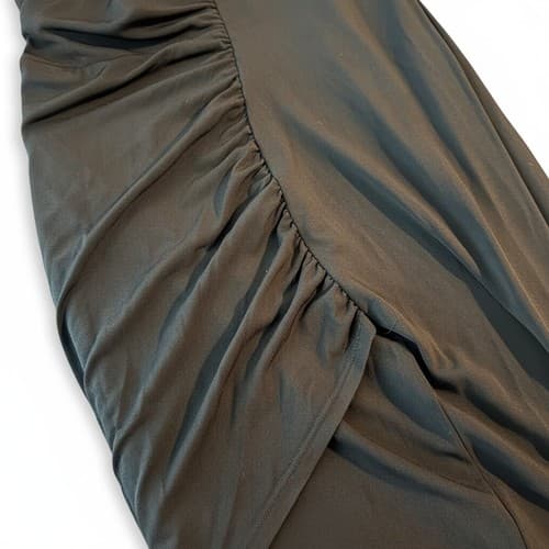 Venus Black High-Low Wrap Maxi Dress Women Size L V-Neck Stretchy Excellent - Thumbnail 8