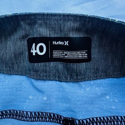 Hurley Phantom Board Shorts Men's Size 40 Blue Striped Swim Trunks Quick Dry - Thumbnail 5