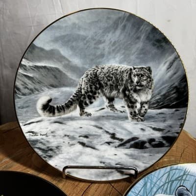 Vintage Tiger Collectors Plates Nat. Wildlife Fed, Hamilton, Fleeting Encounter - Thumbnail 6