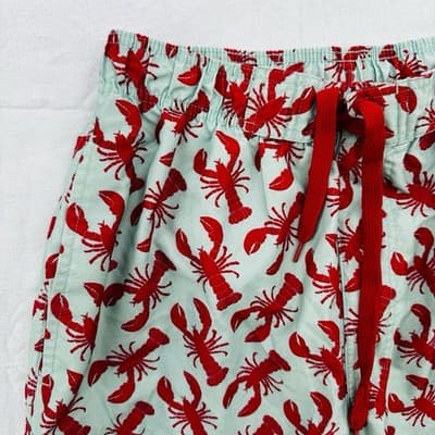 Bev. Hills Polo Club Men's Sz S Lobster Print Swim Trunks Lt Blue - Excellent - Thumbnail 3