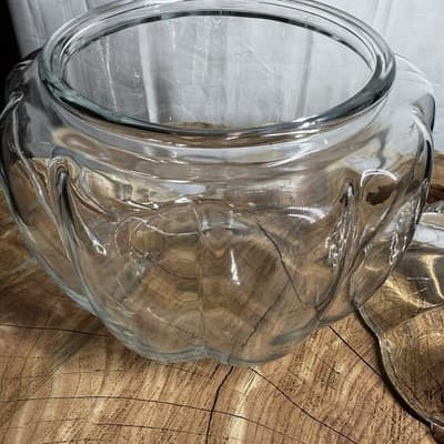 Anchor Hocking Pumpkin Glass Candy Jar with Lid for Fall Food Storage Decor - Thumbnail 5