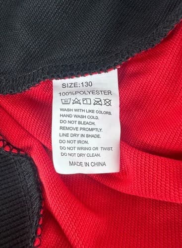 Kids Colorblock Hoodie Red Black White Size 130 7 US Polyester Pullover - Thumbnail 5