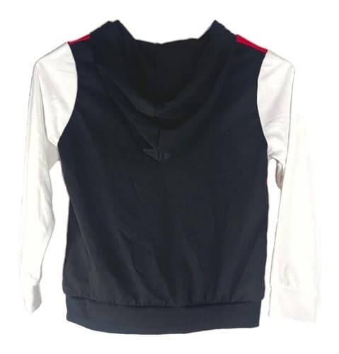 Kids Colorblock Hoodie Red Black White Size 130 7 US Polyester Pullover - Thumbnail 2