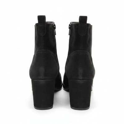 Pierre Dumas Women's Black Suede Block Heel Ankle Boots Size 9 Good Condition - Thumbnail 4
