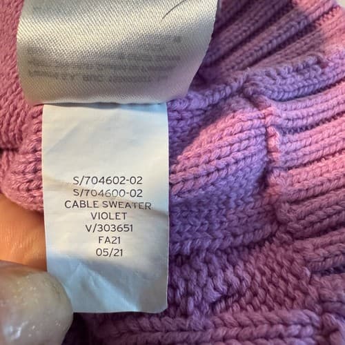 Gap Kids Girls Violet Purple Cable Knit Pom Pom Sweater Size M 8 Excellent - Thumbnail 8