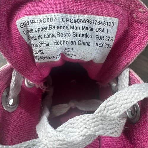 Wonder Nation Girls Pink Canvas Low Top Memory Foam Tennis Shoes Size 1 Youth - Thumbnail 7