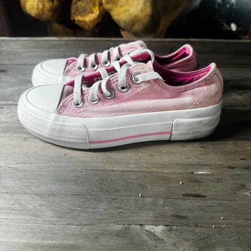 Wonder Nation Girls Pink Canvas Low Top Memory Foam Tennis Shoes Size 1 Youth - Thumbnail 4