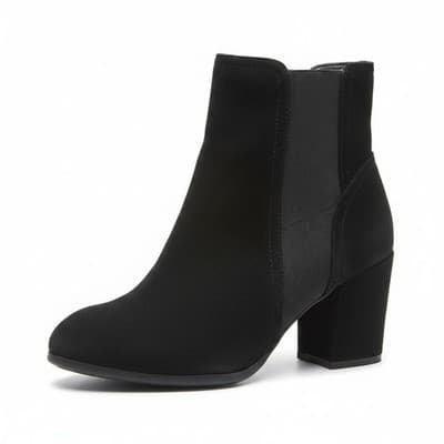 Pierre Dumas Women's Black Suede Block Heel Ankle Boots Size 9 Good Condition - Thumbnail 3