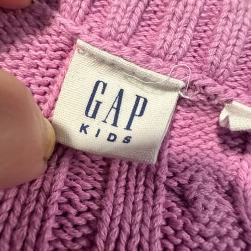Gap Kids Girls Violet Purple Cable Knit Pom Pom Sweater Size M 8 Excellent - Thumbnail 6