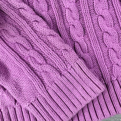 Gap Kids Girls Violet Purple Cable Knit Pom Pom Sweater Size M 8 Excellent - Thumbnail 3