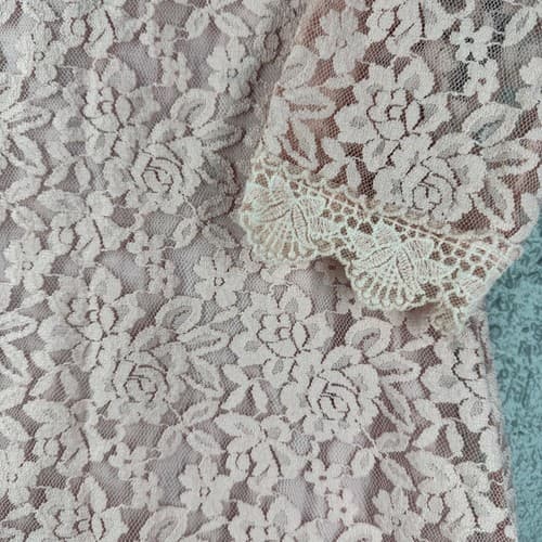 Girls Pink Floral Lace Fit and Flare Dress Size 130 3/4 Sleeve Knee Length Party - Thumbnail 5