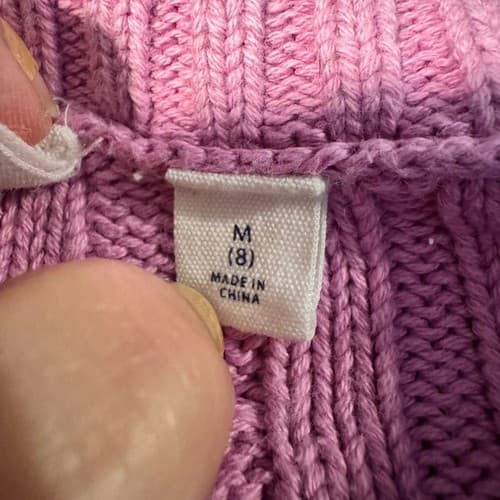 Gap Kids Girls Violet Purple Cable Knit Pom Pom Sweater Size M 8 Excellent - Thumbnail 7