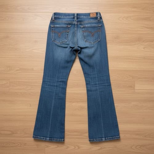Jordache Girls Bootcut Jeans Size 7 Regular Blue Denim Stretch Pants Adjustable - Thumbnail 3