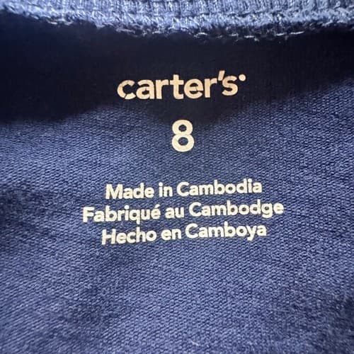 Carter's Girls Blue Wish Sequin Long Sleeve Shirt Size 8 Cotton Blend Tee - Thumbnail 5