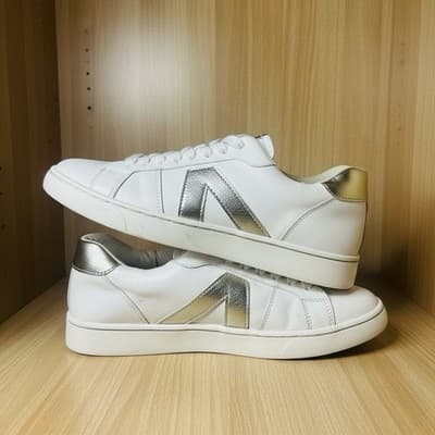 Mia Alisa Women's White Silver Low Top Sneakers 8.5M Casual Shoes Athleisure - Thumbnail 6