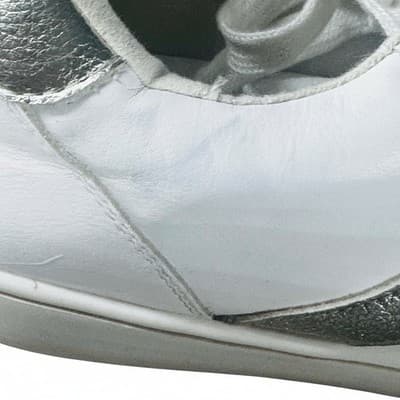 Mia Alisa Women's White Silver Low Top Sneakers 8.5M Casual Shoes Athleisure - Thumbnail 8