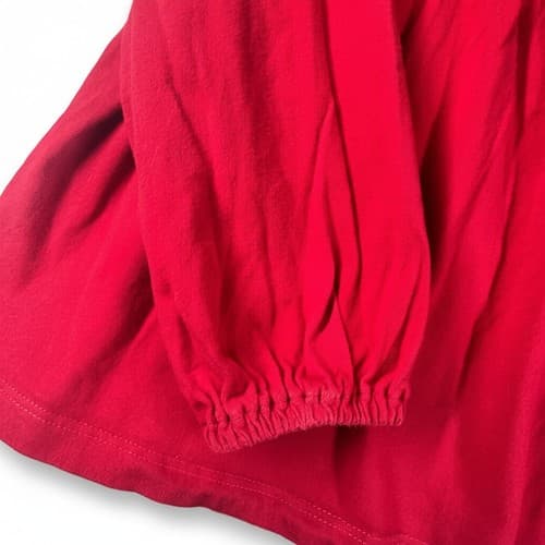 OshKosh B'gosh Girls Red Eyelet Lace Long Sleeve Pullover Shirt Size 6/6X Cotton - Thumbnail 4