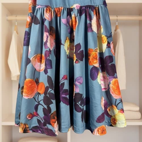 DotDotSmile Girls Floral Tank Dress Size 7 Blue Orange Rose Print Summer Fun - Thumbnail 4
