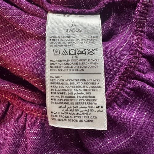Old Navy Girls Purple Metallic Stripe Peplum Cardigan Sweater Size 3T Excellent - Thumbnail 5
