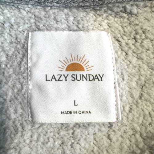Lazy Sunday Women's Gray Half-Zip Cropped Sweatshirt Size L Excellent Condition - Thumbnail 6