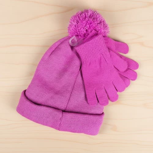Sanrio Hello Kitty Girls Pink Beanie Hat & Gloves Set Big Girl 7-12 NWT Knit - Thumbnail 4