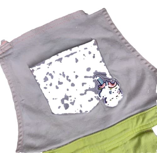 365 Kids from Garanimals Girls Unicorn Pastel Denim Shortalls Size 7 - Thumbnail 2