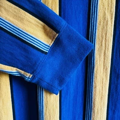 Empyre Mens Long Sleeve Blue/Yellow Striped T-Shirt Size Med. Skate Apparel Y2K - Thumbnail 5