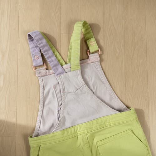 365 Kids from Garanimals Girls Unicorn Pastel Denim Shortalls Size 7 - Thumbnail 4