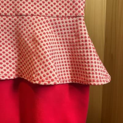 Dream Girl Girls Red White Polka Dot Peplum Knee-Length Dress Size 8 Party - Thumbnail 3