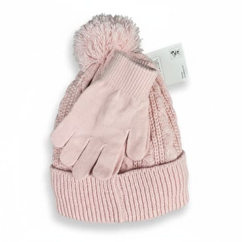 Disney Minnie Mouse Pink Cable Knit Beanie & Glove Set Child Size 5-11 NWT - Thumbnail 3