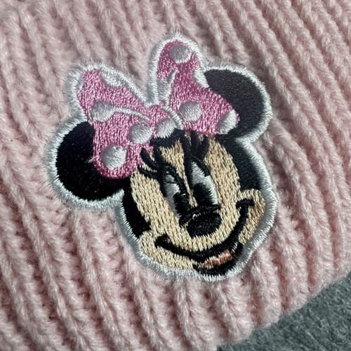 Disney Minnie Mouse Pink Cable Knit Beanie & Glove Set Child Size 5-11 NWT - Thumbnail 2