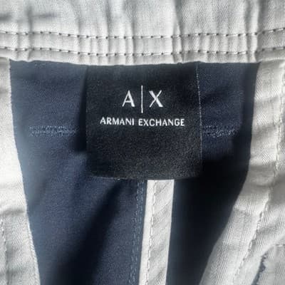 Armani Exchange Men's Navy Chino Shorts Size 34 Cotton Blend Excellent Condition - Thumbnail 5