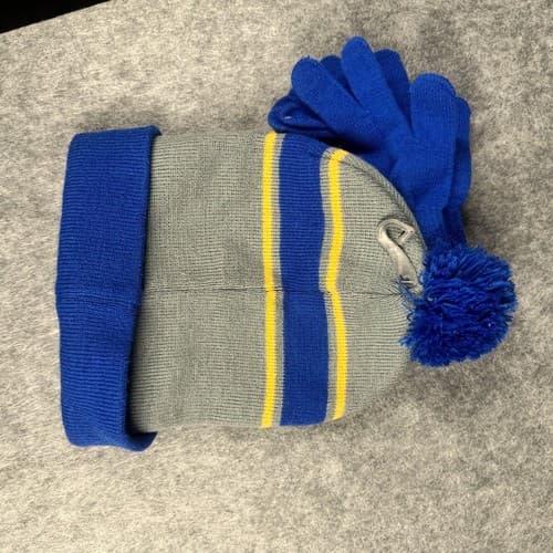 Jurassic World Boys Beanie Hat & Gloves Set Blue Grey Dinosaur Size 8-12 New - Thumbnail 4