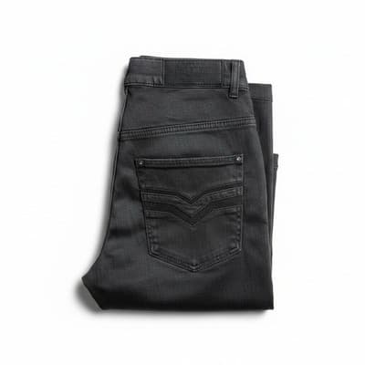 Old Skool Men's Black Coated Slim Straight Jeans Size 30x30 Excellent Condition - Thumbnail 5