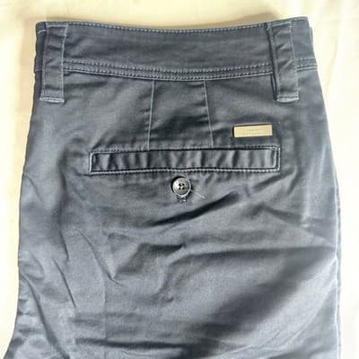 Armani Exchange Men's Navy Chino Shorts Size 34 Cotton Blend Excellent Condition - Thumbnail 3