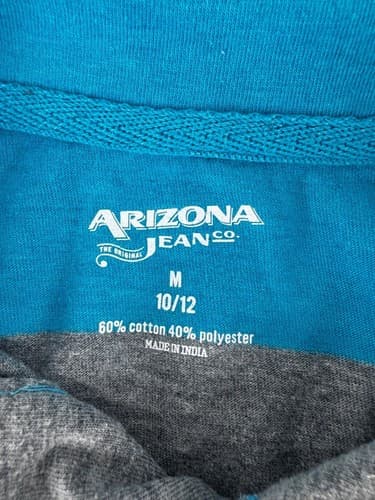 Arizona Jean Co. Boys Striped Polo Shirt Blue Gray M (10/12) Cotton Blend Casual - Thumbnail 5