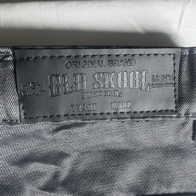 Old Skool Men's Black Coated Slim Straight Jeans Size 30x30 Excellent Condition - Thumbnail 7