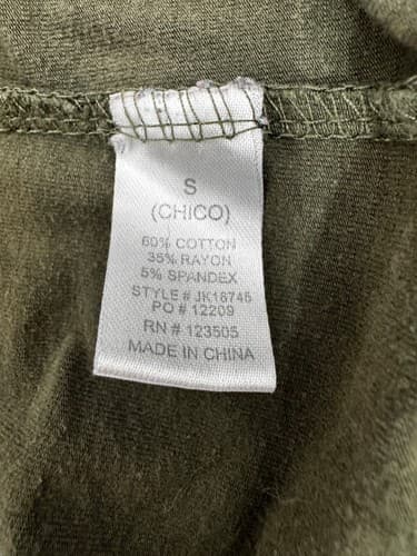 Heart & Hips Olive Green Cropped Tank Top Women's S V-Neck Grommet Excellent - Thumbnail 4