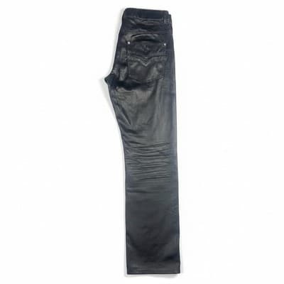 Old Skool Men's Black Coated Slim Straight Jeans Size 30x30 Excellent Condition - Thumbnail 6