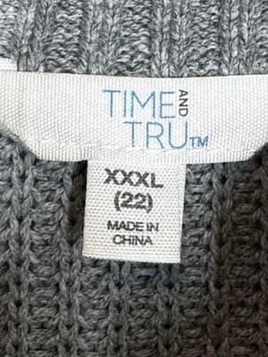 Time And Tru Heather Grey Sweater Woman’s Size Medium Casual Comfort Neutral - Thumbnail 5