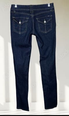 Angels Vintage Woman’s Y2K Dark Wash Low Rise Jeans Size 5 Ramie Fabric - Thumbnail 3