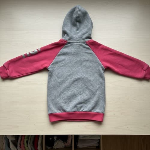 Coney Island Girls Zip-Up Hoodie Gray Pink Heart Love Graphic Size 4T Fleece - Thumbnail 3
