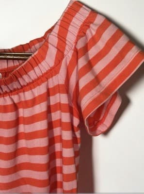 Motherhood Maternity Striped Off The Shoulder Dress Size Small Striped Red/Pink - Thumbnail 4